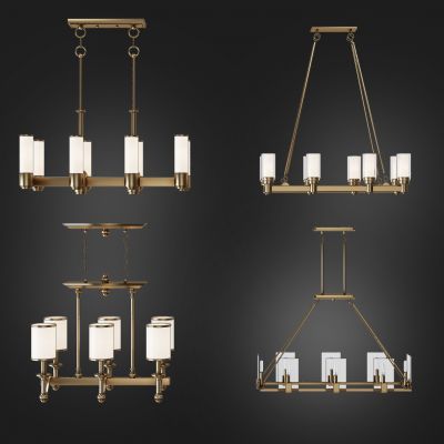 新中式金属吊灯组合