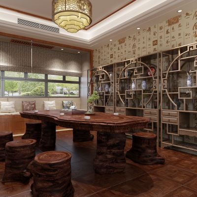中式茶室茶海