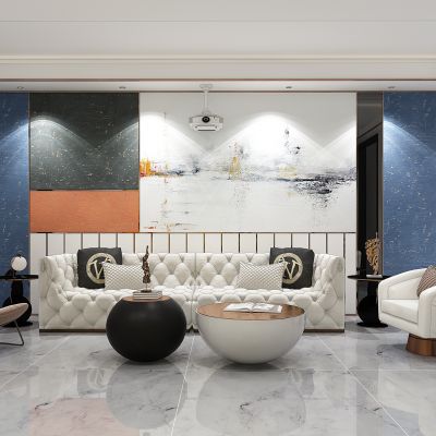 法式皮革软包体沙发茶几单人沙发边几圆几