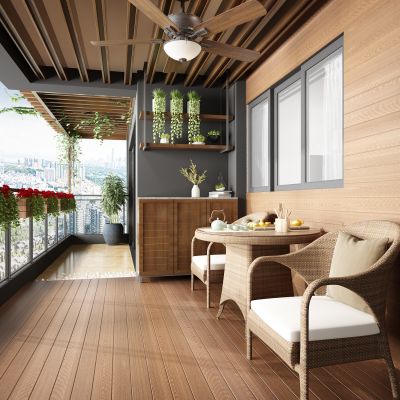 东南亚阳台花槽风扇灯