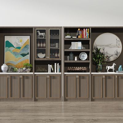 新中式酒柜玄关衣柜衣橱摆件