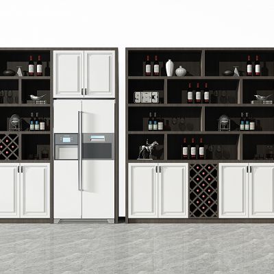简欧酒瓶酒柜冰箱组合