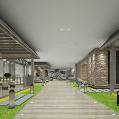 新中式洗浴大厅休息厅