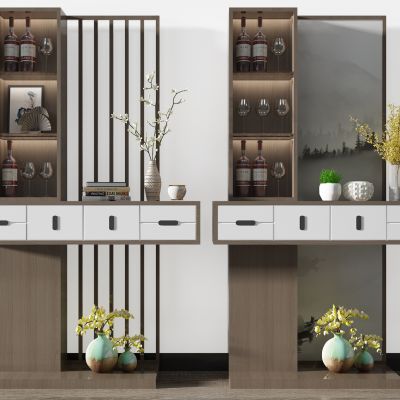 现代酒柜装饰柜玄关柜花瓶