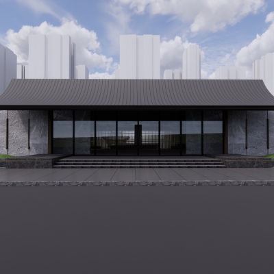 新中式景观曲线展示区