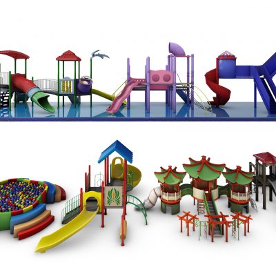 儿童游乐场滑梯组合