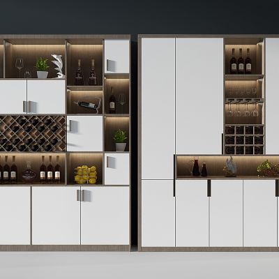 现代酒柜酒瓶红酒洋酒果盘