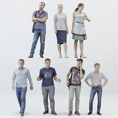 现代休闲人物男人女人