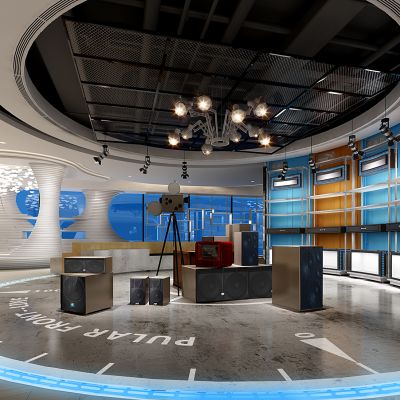 工业风展台音箱摄影机