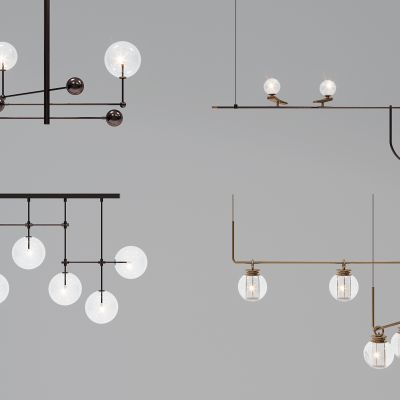 现代玻璃球形吊灯组合