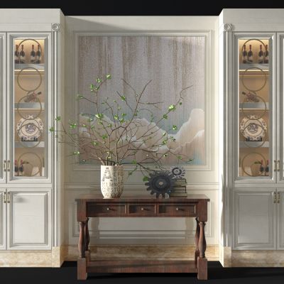 欧式酒柜玄关摆台柜边柜花瓶