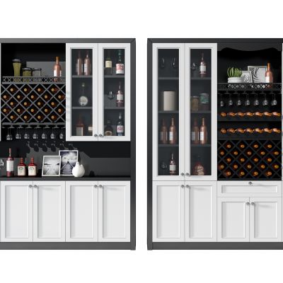 简欧酒柜酒瓶3D模型