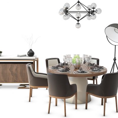 新中式餐桌椅玄关柜