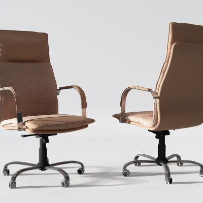 现代皮革办公单椅转椅