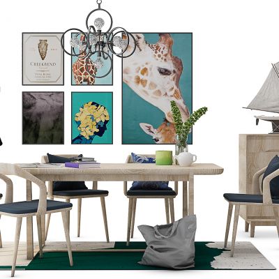 北欧餐桌椅装饰柜