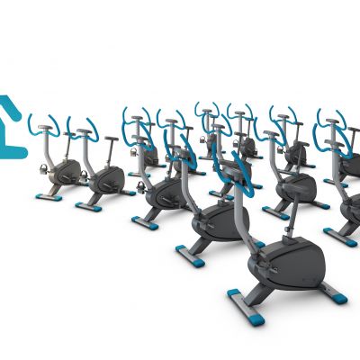 现代健身器材动感单车组合