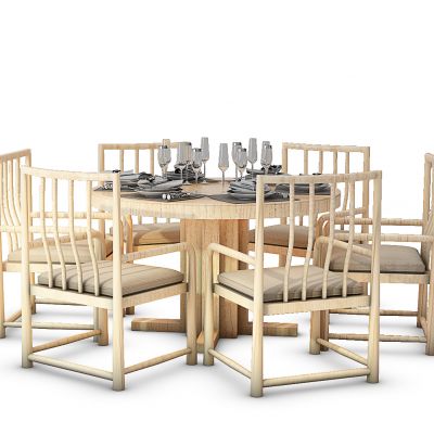 中式餐桌椅组合