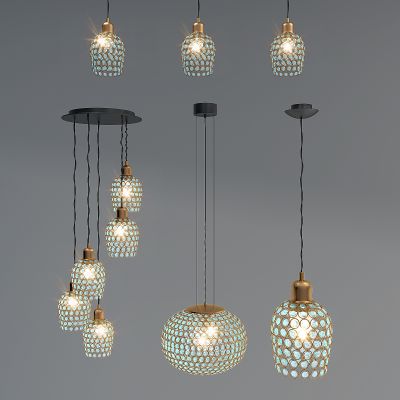 欧式伊斯兰阿拉伯玻璃彩绘铁艺小吊灯