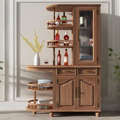 欧式实木圆角酒柜红酒洋酒