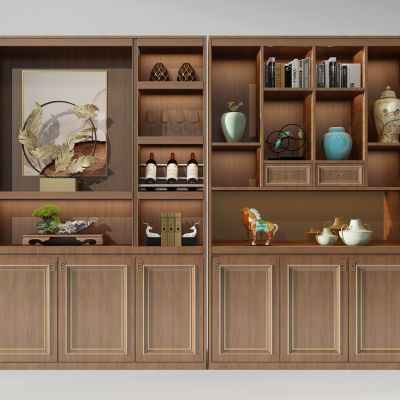 现代酒柜将军罐瓷瓶唐三彩摆件