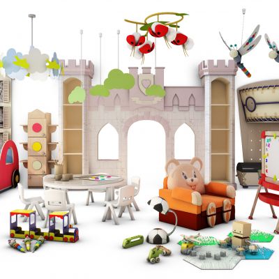 北欧儿童家具城堡卡通吊灯儿童沙发玩具画架