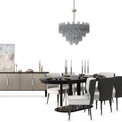 现代餐桌椅装饰柜