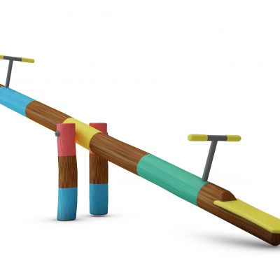 现代儿童游乐设施跷跷板组合