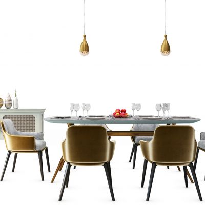 简欧餐桌椅装饰柜