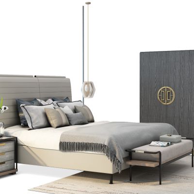 中式床衣柜组合