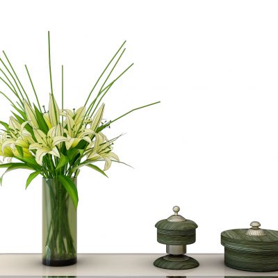 花瓶摆件百合花