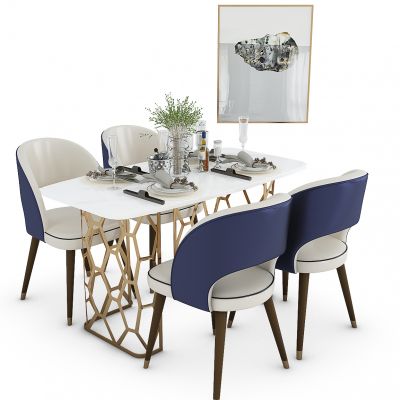 简欧餐桌椅组合