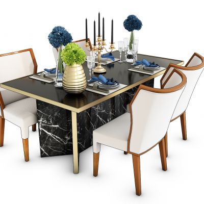 简欧餐桌椅组合