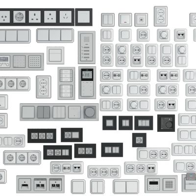 现代开关插座面板组合