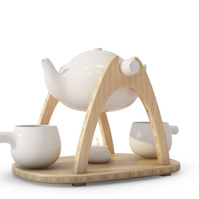 都市简约创意木架茶具