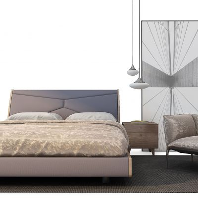 现代床床头柜组合