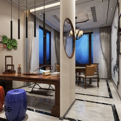 新中式茶室麻将室