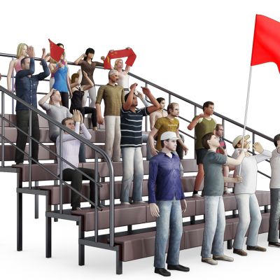 人物国旗啦啦队