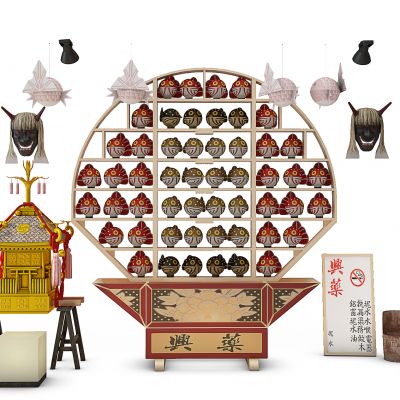 古典陈设品组合面具骄子