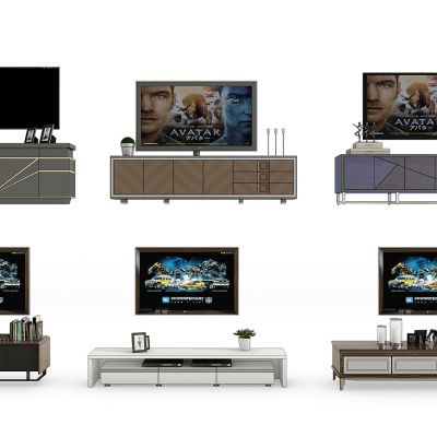 现代实木电视柜组合