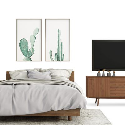 现代床电视柜组合