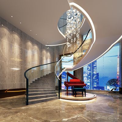 现代楼梯间钢琴