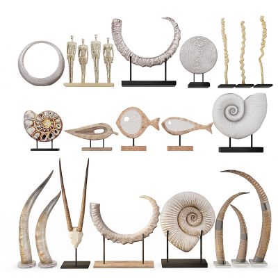 现代陈设摆件羊头羊角