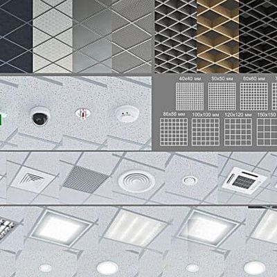 喷淋烟感摄像头空调风口射灯格栅灯