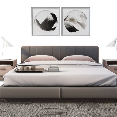 现代双人床床具组合