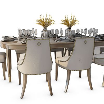 简欧餐桌椅组合