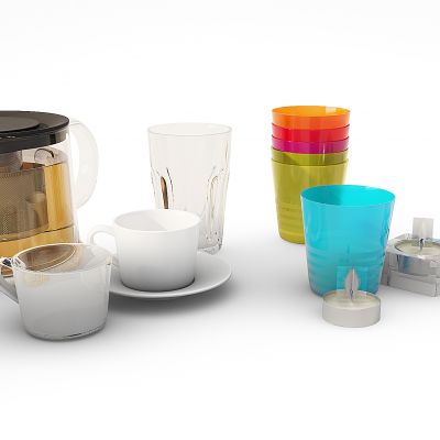 现代茶具水杯陈设品组合