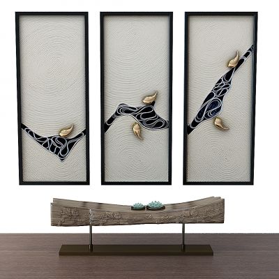 中式风格挂画陈设品组合