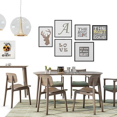 北欧简约餐桌椅组合