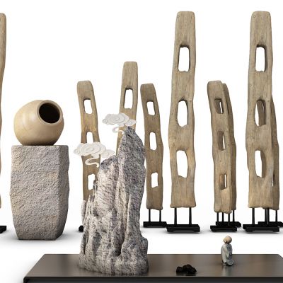 装饰品摆件木头石头