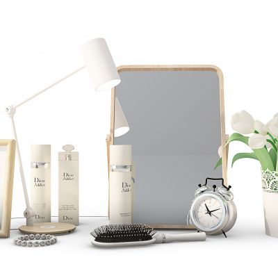 现代花盆化妆品陈设摆件